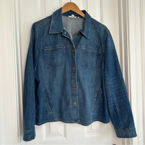 Chico's Jackets & Blazers - Chico's Women's Cropped Denim Jacket Size 3 Bonsai Indigo